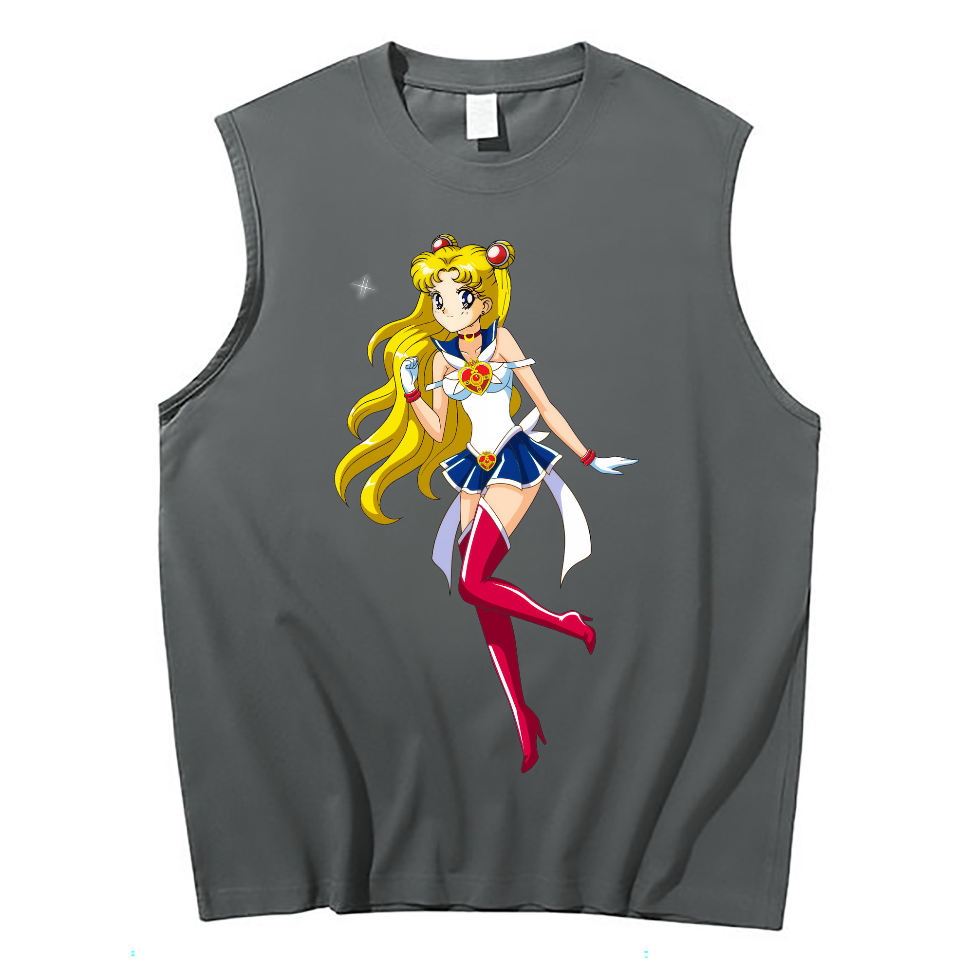 （画像用） 美少女戦士セーラームーン 月野 うさぎ つきの うさぎ Sailor Moon Tsukino Usagi コットン100％タンクトップ（フロントプリント）